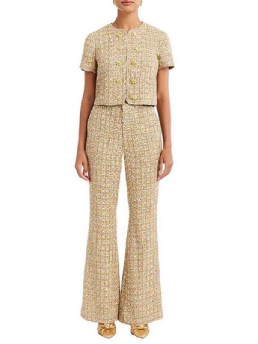 NWT Mestiza New York Theo Bell Bottom Tweed Pants Sz 6 - Picture 8 of 15